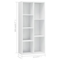 Feivel High Gloss Bookcase With 7 Shelves In White