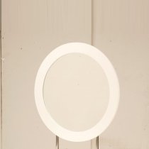 Laura Wall Mirror Round In White Frame