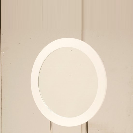 Laura Wall Mirror Round In White Frame