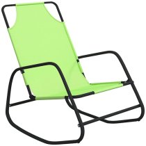 Kahili Set Of 2 Textliene Fabric Rocking Sun Lounger In Green