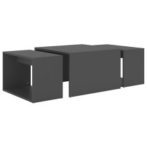 Derion Wooden Set Of 3 Wooden Coffee Tables In Grey