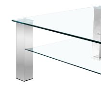 Aston Square Clear Glass Coffee Table With Chrome Legs