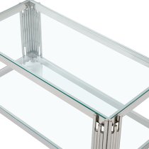 Vasari Clear Glass Coffee Table With Stainless Steel Frame