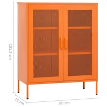 Emrik Steel Storage Cabinet With 2 Doors In Orange