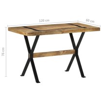 Heinz Small Rough Mango Wood Dining Table In Natural