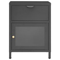 Utara Steel Bedside Cabinet With 1 Door 1 Drawer In Anthracite