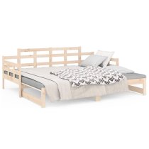 Elstan Solid Pine Wood Pull-out Single Day Bed In Natural