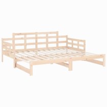 Elstan Solid Pine Wood Pull-out Single Day Bed In Natural