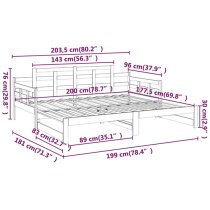 Elstan Solid Pine Wood Pull-out Single Day Bed In Natural