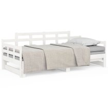 Elstan Solid Pine Wood Pull-out Single Day Bed In White