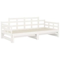 Elstan Solid Pine Wood Pull-out Single Day Bed In White