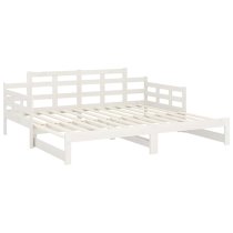 Elstan Solid Pine Wood Pull-out Single Day Bed In White