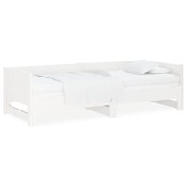 Emeric Solid Pine Wood Pull-out Single Day Bed In White