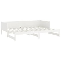 Emeric Solid Pine Wood Pull-out Single Day Bed In White