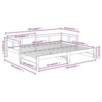 Emeric Solid Pine Wood Pull-out Single Day Bed In White