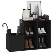 Bedros Wooden Hallway Shoe Storage Cabinet In Black