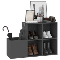 Bedros Wooden Hallway Shoe Storage Cabinet In Grey