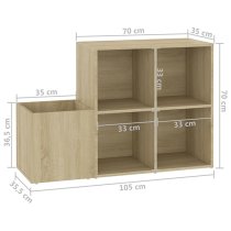 Bedros Wooden Hallway Shoe Storage Cabinet In Sonoma Oak