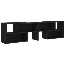 Carolus Wooden TV Stand With Shelves In Black