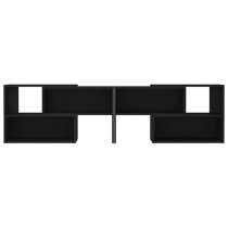 Carolus Wooden TV Stand With Shelves In Black