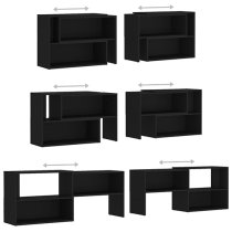 Carolus Wooden TV Stand With Shelves In Black