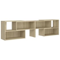 Carolus Wooden TV Stand With Shelves In Sonoma Oak