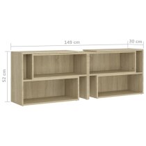 Carolus Wooden TV Stand With Shelves In Sonoma Oak