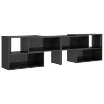 Carolus High Gloss TV Stand With Shelves In Grey