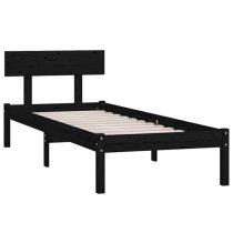 Chavez Solid Pinewood Single Bed In Black