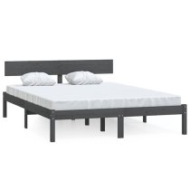 Chavez Solid Pinewood Small Double Bed In Grey