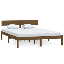 Chavez Solid Pinewood Small Double Bed In Honey Brown