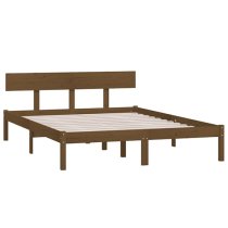 Chavez Solid Pinewood Small Double Bed In Honey Brown