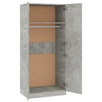 Carlow Wooden Wardrobe With 2 Doors In Concrete Effect