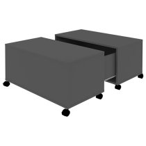 Katashi Wooden Coffee Table With Castors In Grey