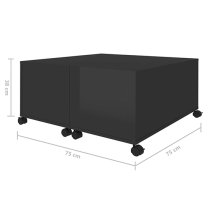 Katashi High Gloss Coffee Table With Castors In Black