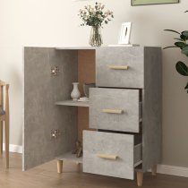 Pirro Wooden Sideboard With 1 Door 3 Drawers In Concrete Effect