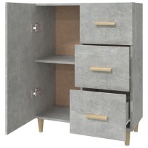 Pirro Wooden Sideboard With 1 Door 3 Drawers In Concrete Effect