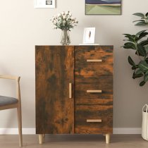 Pirro Wooden Sideboard With 1 Door 3 Drawers In Smoked Oak