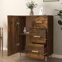 Pirro Wooden Sideboard With 1 Door 3 Drawers In Smoked Oak