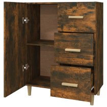 Pirro Wooden Sideboard With 1 Door 3 Drawers In Smoked Oak