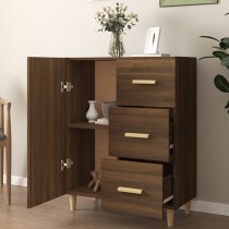 Pirro Wooden Sideboard With 1 Door 3 Drawers In Brown Oak