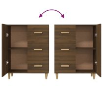 Pirro Wooden Sideboard With 1 Door 3 Drawers In Brown Oak