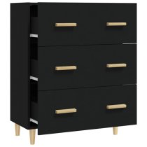 Pirro Wooden Chest Of 3 Drawers In Black