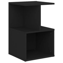 Eracio Wooden Bedside Cabinet In Black