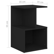 Eracio Wooden Bedside Cabinet In Black