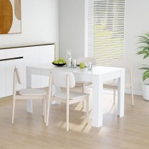 Desirus Rectangular Wooden Dining Table In White