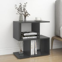 Dimitar Wooden Bedside Cabinet In Grey