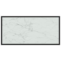 Dermot Medium Glass Coffee Table In White Marble Effect