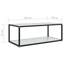 Dermot Medium Glass Coffee Table In White Marble Effect