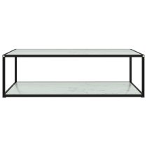 Dermot Large Glass Coffee Table In White Marble Effect